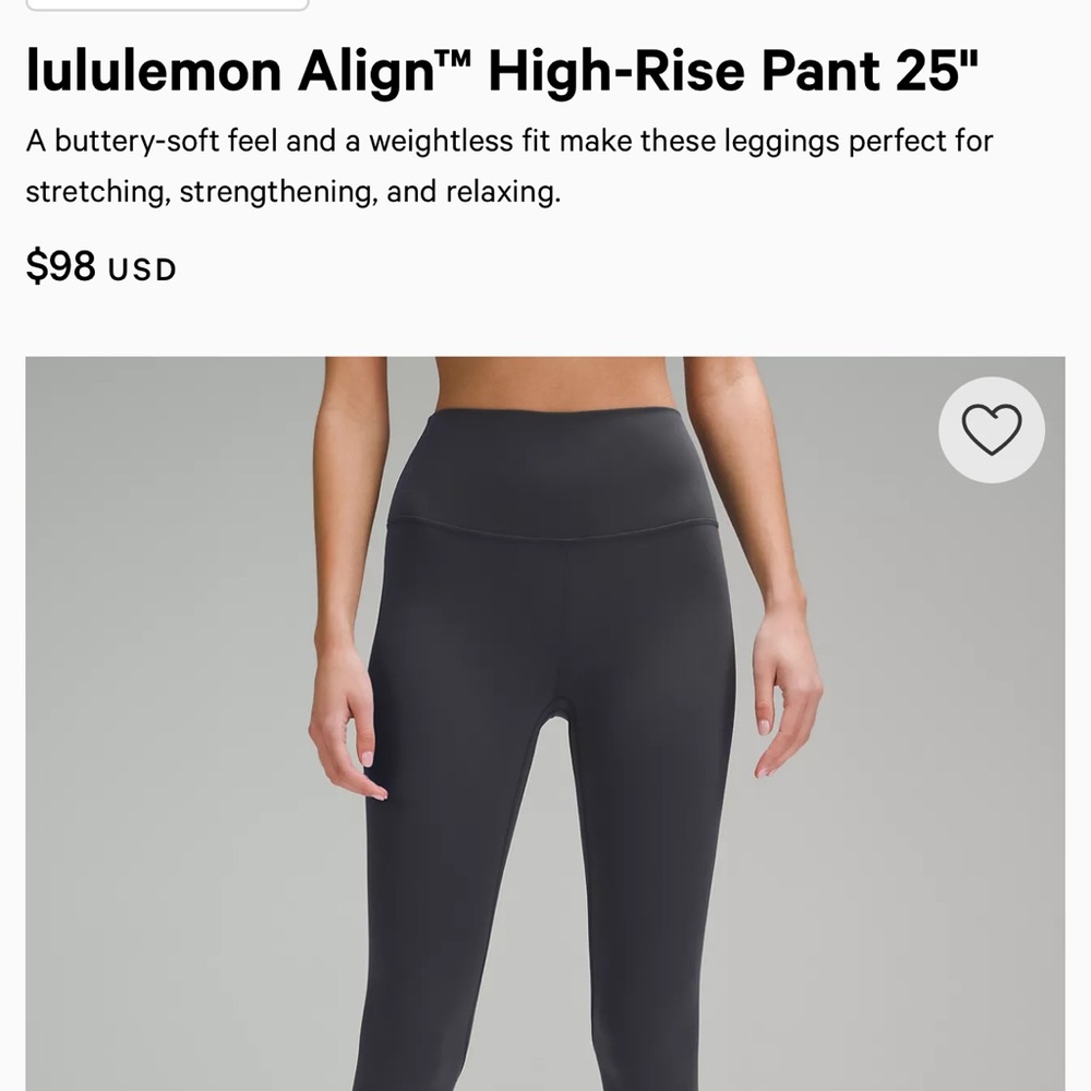 Lululemon Athletica Black Align Leggings High-Rise
